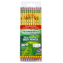 Load image into Gallery viewer, TICONDEROGA Pencils, Wood-Cased, Pre-Sharpened, Graphite #2 HB Soft, Yellow, 30-Pack (13830)