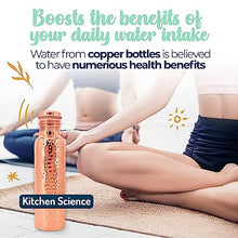 Load image into Gallery viewer, Kitchen Science Copper Water Bottle (34oz/1000ml) w/a Carrying Canvas Bag | 100% Pure Copper Bottle for Drinking Water | Lab-Tested, Heavy Duty &amp; Leak-Proof | Authentic Ayurvedic Copper Water Bottle

