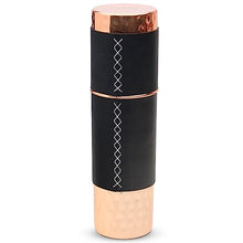 Load image into Gallery viewer, Kitchen Science Copper Water Bottle (34oz/1000ml) w/Copper Tumbler and Leather Sleeves | Pure Copper Bottle for Drinking Water | Lab-Tested, Leak-Proof | Authentic Ayurvedic Copper Bottle
