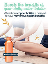 Load image into Gallery viewer, Kitchen Science 100% Pure Copper Designer Water Bottle (34 OZ/ 1000 ml) w/ Carrying Canvas Bag &amp; Sleeve
