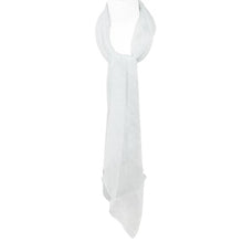 Load image into Gallery viewer, Wrapables Solid Color 100% Silk Long Scarf, White,One Size
