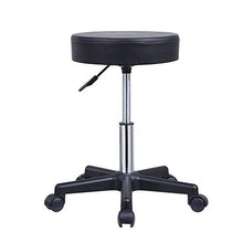 Load image into Gallery viewer, KKTONER Round Rolling Stool PU Leather Height Adjustable Swivel Drafting Work SPA Medical Salon Stools Chair with Wheels Black
