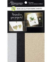Load image into Gallery viewer, Fabric Expressions Iron-On Sheets Glitter Fshn3pc
