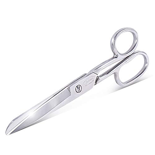 Newness Fabric Scissors, Heavy Duty All Metal Stainless Steel Craft Scissors, Multi-Purpose Professional Sharp Shears for Tailor Dressmaker Craft Cutting Cloth Leather Canvas Denim Paper, 7.24 Inch