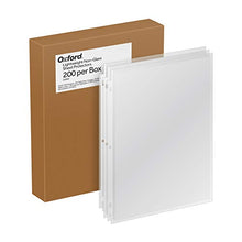 Load image into Gallery viewer, Oxford Lightweight Sheet Protectors, Non Glare Matte, Top Load, Letter Size Plastic Sleeves, Reinforced 3 Hole Punch for Binders, 200 per Box (33266)
