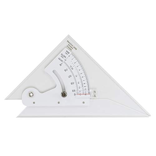 Pacific Arc Adjustable 8 Inch Triangle Plain Edge for Drafting, Architect, Engineer