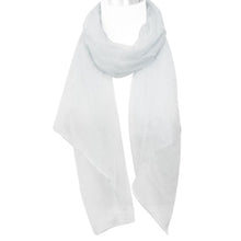 Load image into Gallery viewer, Wrapables Solid Color 100% Silk Long Scarf, White,One Size

