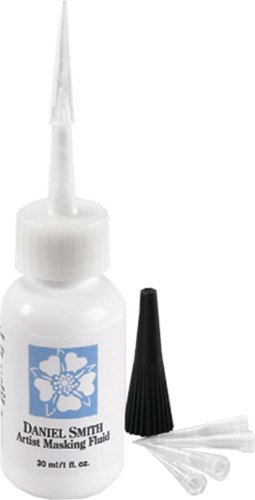 DANIEL SMITH 1oz Bottle with 5 Applicator Tips, Artist Masking Fluid, 284075001 , White