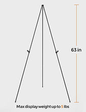 Load image into Gallery viewer, Nicprp Folding Easels for Display, 2 Pack 63 Inch Metal Floor Easel Stand Tripod Black Portable for Artist Poster Wedding with Carry Bag
