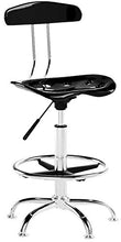 Load image into Gallery viewer, Flash Furniture Vibrant Black and Chrome Drafting Stool with Tractor Seat
