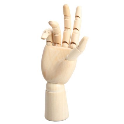 Mannequin Hand - Yookat Wood Art Mannequin Hand Model - Perfect for Drawing, Sketch, etc.(Male Hand)