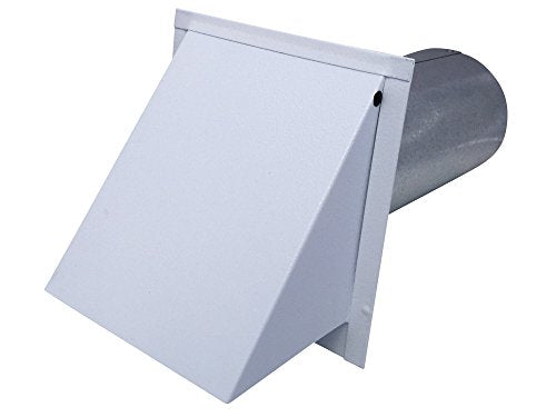 4 Inch Wall Vent Painted White Damper & Screen (4 Inch Diameter) - Vent Works