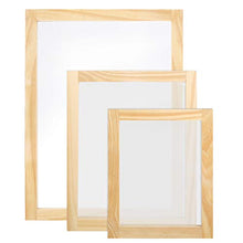 Load image into Gallery viewer, Caydo 3 Pieces 3 Size Wood Silk Screen Printing Frame with Mesh for Screen Printing, 10 x 14 Inch, 8 x 10 Inch, 6 x 8 Inch
