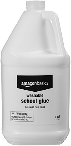 Amazon Basics All Purpose Washable School White Liquid Glue - Great for Making Slime, 1 Gallon Bottle