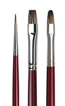 Load image into Gallery viewer, da Vinci Oil &amp; Acrylic Series 5015 Russian Black Sable Paint Brush Set, Multiple Sizes, 3 Brushes (Series 1640, 1840, 1845)
