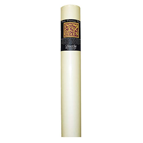 Black Ink Thai Mulberry Block Printing Paper Rolls unbleached white