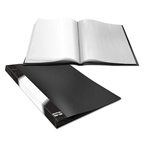 Presentation Book 40 Clear Pockets Sleeves Protectors Art Portfolio Clear Book for Artwork, Report Sheet, Letter (Can Accommodate 16.5 X 12.1inch)