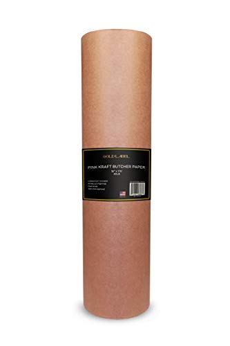 Pink Butcher Kraft Paper Roll - 18” x 175’ - Food Grade Natural Butcher Paper for BBQ Briskets Smoking Meat Wrapping Fresh Food - Peach Unbleached Unwaxed Heavy Duty Butcher Paper | USA Made