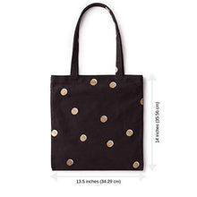 Load image into Gallery viewer, Kate Spade New York Black Canvas Tote Bag with Interior Pocket, Scatter Dot
