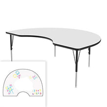 Load image into Gallery viewer, Correll 48&quot;x72&quot; Kidney Shaped, Classroom Dry Erase/Markerboard Top, Activity Table, Adjustable Height, White Durable High Pressure Laminate, School Furniture
