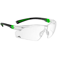 Load image into Gallery viewer, NoCry Safety Glasses with Clear Anti Fog Scratch Resistant Wrap-Around Lenses and No-Slip Grips, UV Protection. Adjustable, Black &amp; Green Frames
