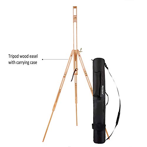 MEEDEN Tripod Field Painting Easel with Carrying Case - Solid Beech Wood  Universal Tripod Easel Portable Painting Artist Easel, Perfect for Painters