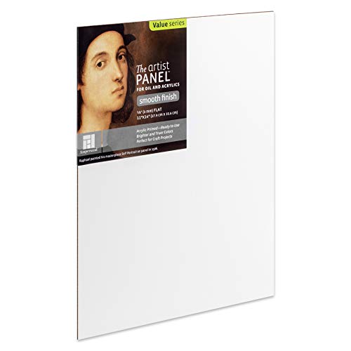 Ampersand Art Supply APS1114 Wood Gesso Artist Painting Panel: Primed Smooth, 11