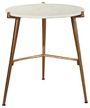 Load image into Gallery viewer, Signature Design by Ashley - Chadton Accent Table - Contemporary - White/Gold Finish
