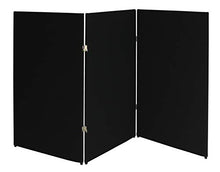 Load image into Gallery viewer, VelPanels Classroom Folding Display Wall - Hook-and-Loop Receptive Surface - VelClips and VelDots Included - 3 Panel Unit, Two-Way Hinges for Flexible Set Up (Black, 46&quot; Tall x 72&quot; Wide)
