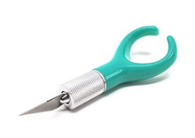Load image into Gallery viewer, Excel Blades K71 Fingertip Craft Knife - 7 Inch Ergonomic Hobby Knife With Finger Loop - Crafting Supplies - Scrapbooking Knife and Cutting Tool For Precision Cutting and Trimming - Green Teal
