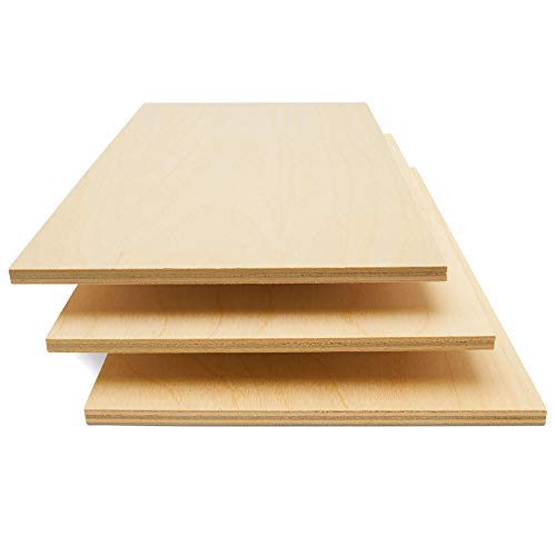 Baltic Birch Plywood, 6 mm 1/4 x 12 x 24 Inch Craft Wood, Box of 6 B/BB Grade Baltic Birch Sheets, Perfect for Laser, CNC Cutting and Wood Burning, by Woodpeckers