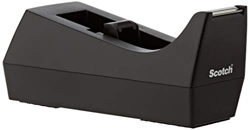 Scotch Classic Desktop Tape Dispenser C-38, Black, 1 in Core, Made From 100% Recycled Plastic, 1 Dispenser (C-38)