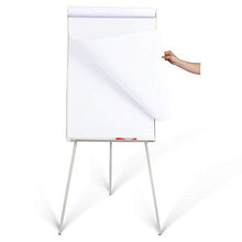 Load image into Gallery viewer, DexBoard Magnetic Whiteboard Easel 24&quot; x 36&quot;|Height Adjustable Dry Erase Board Tripod Office Presentation Board w/ Flipchart Pad, Magnets &amp; Eraser, White
