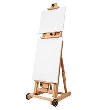 Load image into Gallery viewer, MEEDEN Versatile Studio H-Frame Easel - All Media Adjustable Beech Wood Studio Easel, Painting Floor Easel Stand, Movable and Tilting Flat Available, Holds Canvas Art up to 77&quot;
