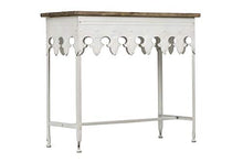Load image into Gallery viewer, Creative Co-op EC0119 Metal Scalloped Edge Table Wood Top, Antiqued White
