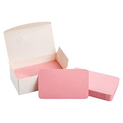 100Pcs Blank Pink Cards Kraft Note Paper Business Cards Vocabulary Word Card Message Card DIY Gift Card Blank Paper Tags（Pink）
