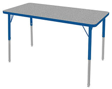 Load image into Gallery viewer, Marco Group 24&quot; x 48&quot; Rectangular Shaped Adjustable Height Classroom Activity Table (21&quot;- 30&quot;) Nebula/Blue, Table Tops Made in the USA
