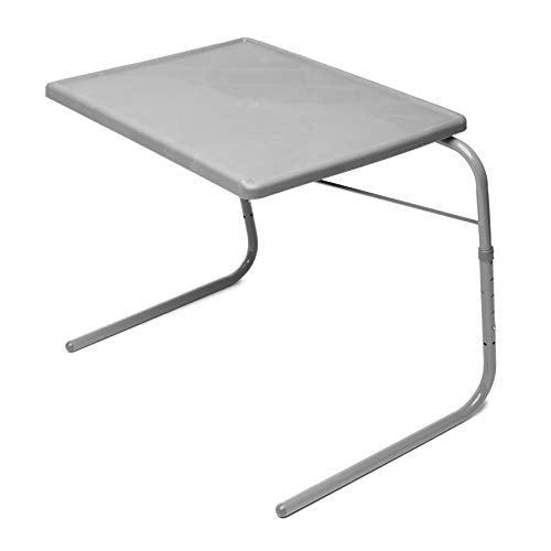 Table Mate XL TV Tray Extra Large Folding Table Adjustable to 6 Heights and 4 Angles for Eating, Laptop and Multipurpose Use (Slate Grey)