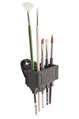 Brush Grip Paintbrush Holder and Drying Rack/Caddy, Painting Supplies (Black)