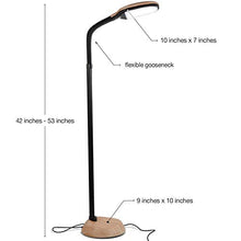 Load image into Gallery viewer, Brightech Litespan - Bright LED Floor Lamp for Crafts and Reading - Estheticians&#39; Light for Lash Extensions - Natural Daylight Lighting for Office Tasks - Adjustable Gooseneck Pole Lamp - Natural Wood
