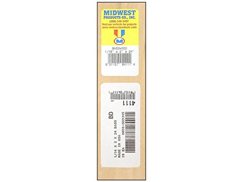 Midwest Basswood Sheets 1/16 in. x 2 in. x 24 in.