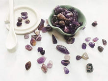 Load image into Gallery viewer, E-Uli Purple Crystal Natural Irregular Shaped Tumbl Pebble Healing 260 gs
