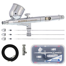 Load image into Gallery viewer, Master Airbrush Master Performance G233 Pro Set with 3 Nozzle Sets (0.2, 0.3 &amp; 0.5mm Needles, Fluid Tips and Air Caps) and Air Hose - Dual-Action Gravity Feed Airbrush with 1/3 oz Cup, Cutaway Handle
