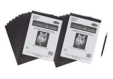 Load image into Gallery viewer, 2 Books of Scratch Art Black Coated Scratchboards 8 1/2 in. x 11 in. Pack of 10 and 1 Metal Scratch Tool
