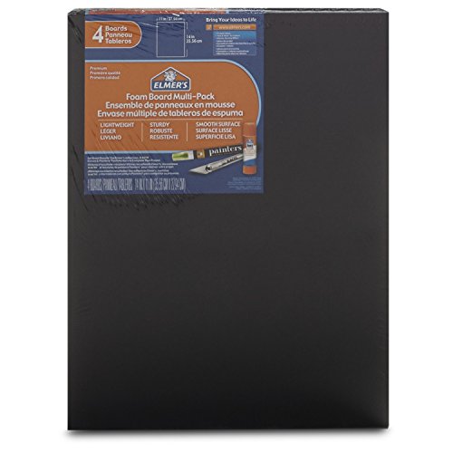 Elmer's Foam Boards, 11 x 14 Inches, Black/Black Core, 4-Count (950024)