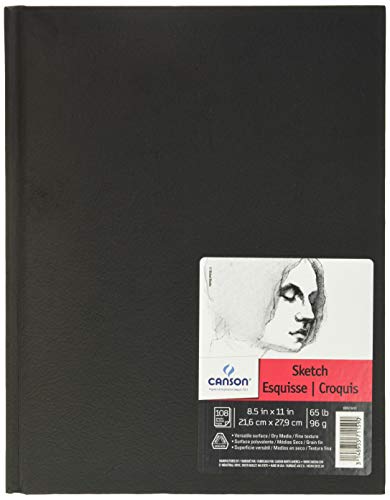 Canson Artist Series Sketch Book Paper Pad, for Pencil and Charcoal, Acid Free, Hardbound, 65 Pound, 8.5 x 11 Inch, 108 Sheets