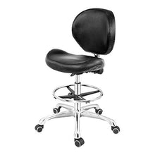 Load image into Gallery viewer, Grace &amp; Grace Rolling Drafting Chair Height Adjustable Stool with Backrest and Footrest for Computer,Studio,Workshop,Classroom, Lab, Counter, Home Office, Work from Home Chair, Home Desk Chair (Black)
