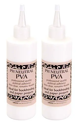 Books by Hand, Pack 2, pH Neutral PVA Adhesive Size 8 oz (BBHM217). Ideal for Bookbinding, Paper Projects, Art, Craft, DIY.