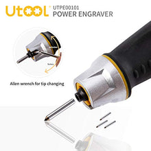 Load image into Gallery viewer, Utool Engraver, 24W Engraving Tool with Soft Rubber Grip for Wood Metal Glass Engraving &amp; Etching with 4 Replaceable Tungsten Carbide Steel Bits
