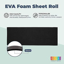 Load image into Gallery viewer, Black EVA Foam Sheets Roll, Cosplay Foam for Crafts (10mm, 13.75 x 38.5 in)
